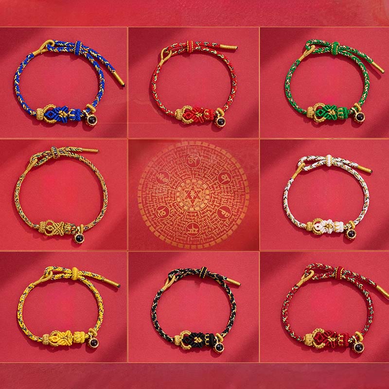 Nimara Ritual String Projection Stone Hand-woven Buddha Knots Connection Bracelet