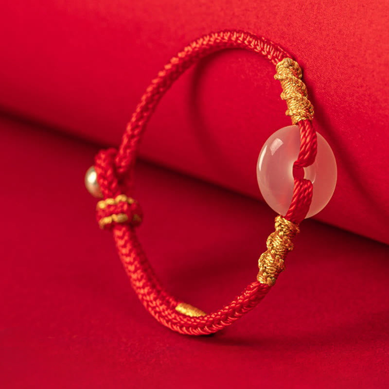 Nimara Ritual White Chalcedony Peace Buckle Connection Rope Knot Bracelet