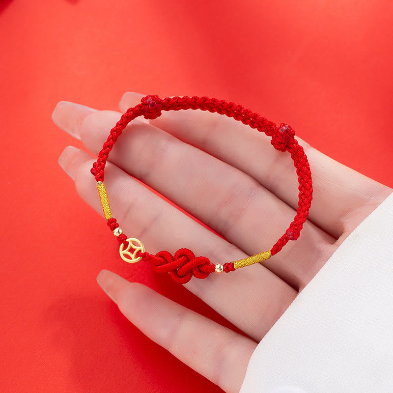 Nimara Ritual Ruyi Knot Copper Coin Braided Protection Bracelet