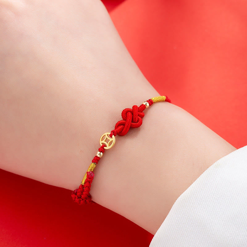 Nimara Ritual Ruyi Knot Copper Coin Braided Protection Bracelet