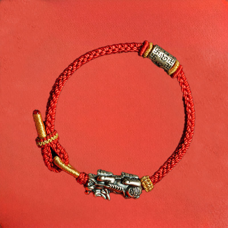 Nimara Ritual 925 Sterling Silver Pixiu Om Mani Padme Hum Protection String Bracelet