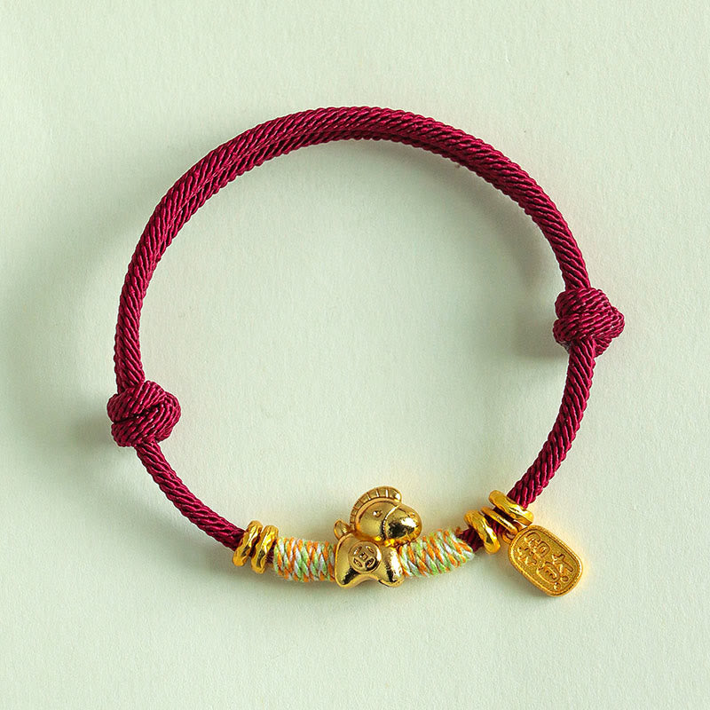 Nimara Ritual Year Of The Horse Red String Black String Lucky Fortune Charm Braided Connection Bracelet