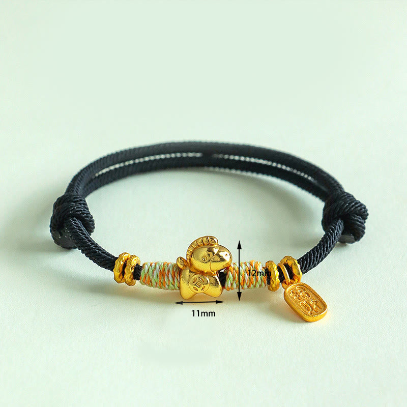 Nimara Ritual Year Of The Horse Red String Black String Lucky Fortune Charm Braided Connection Bracelet