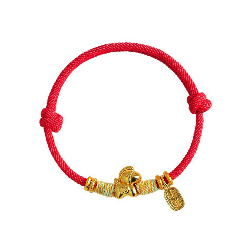 Nimara Ritual Year Of The Horse Red String Black String Lucky Fortune Charm Braided Connection Bracelet