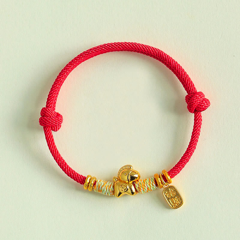 Nimara Ritual Year Of The Horse Red String Black String Lucky Fortune Charm Braided Connection Bracelet