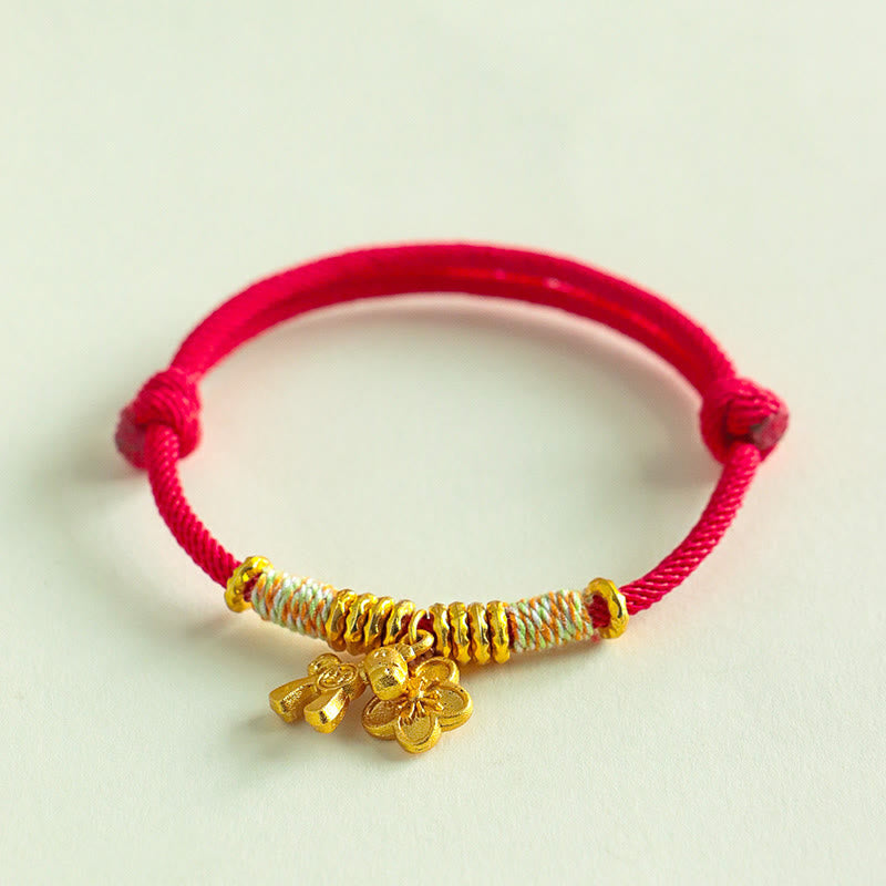 Nimara Ritual Year Of The Horse Flower Charm Red String Connection Handmade Bracelet