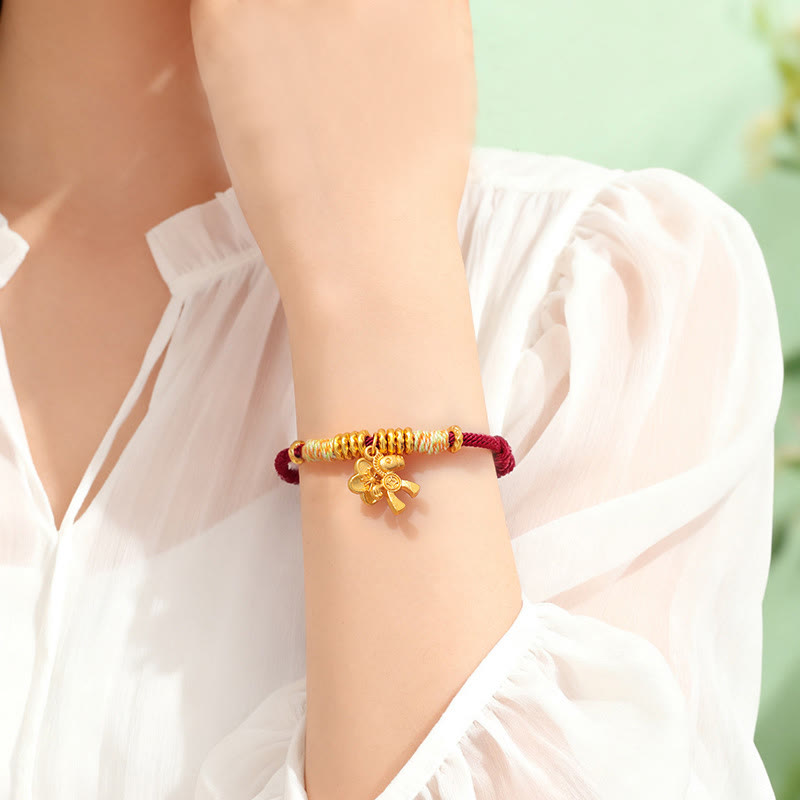 Nimara Ritual Year Of The Horse Flower Charm Red String Connection Handmade Bracelet