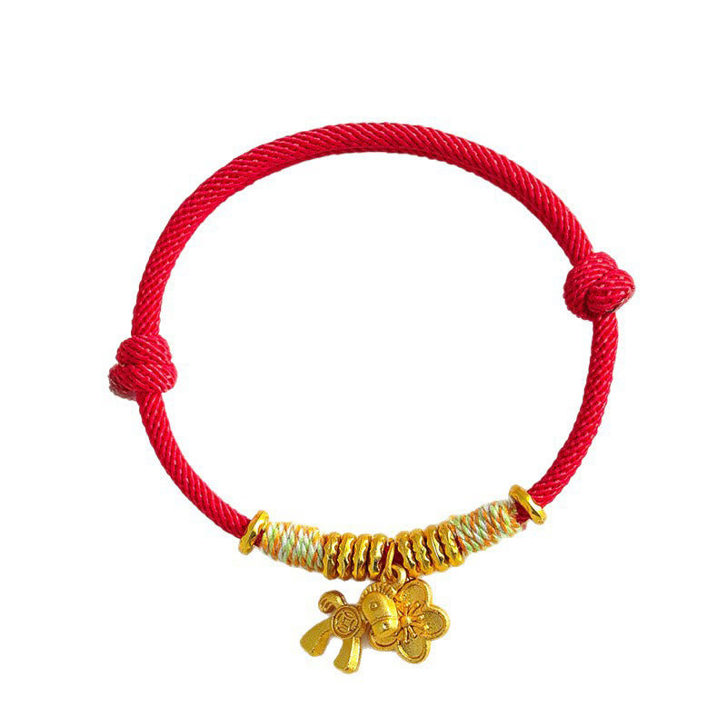 Nimara Ritual Year Of The Horse Flower Charm Red String Connection Handmade Bracelet