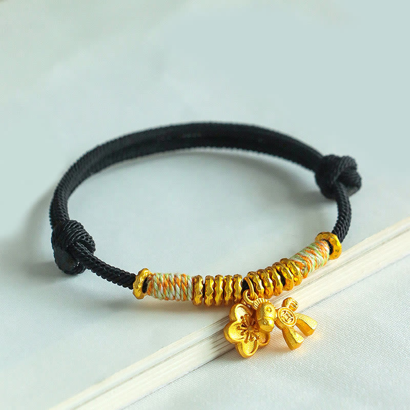 Nimara Ritual Year Of The Horse Flower Charm Red String Connection Handmade Bracelet