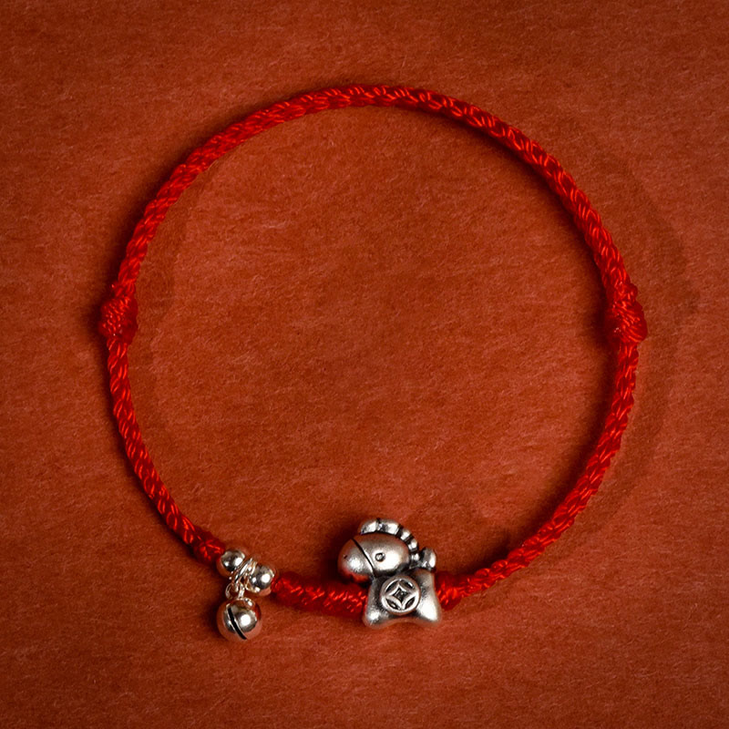 Nimara Ritual 999 Sterling Silver Year Of The Horse 925 Sterling Silver Bell String Luck Child Adult Bracelet Anklet