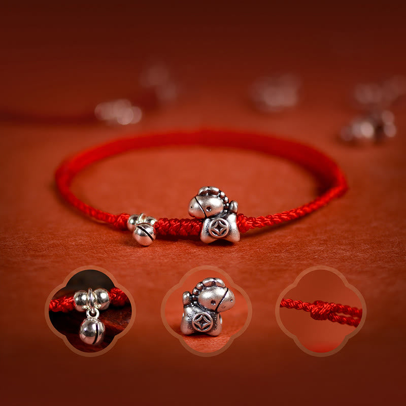 Nimara Ritual 999 Sterling Silver Year Of The Horse 925 Sterling Silver Bell String Luck Child Adult Bracelet Anklet