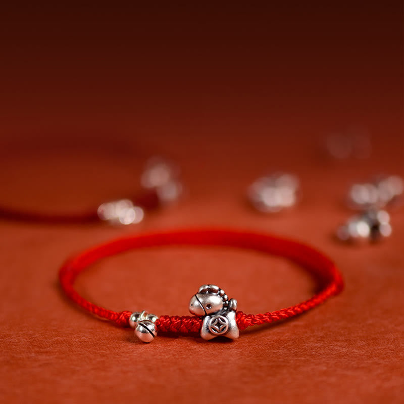 Nimara Ritual 999 Sterling Silver Year Of The Horse 925 Sterling Silver Bell String Luck Child Adult Bracelet Anklet