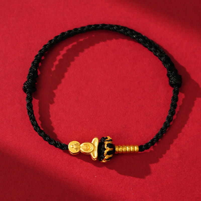 Nimara Ritual Formless Buddha Lotus Knot Red String Protection Braided Bracelet