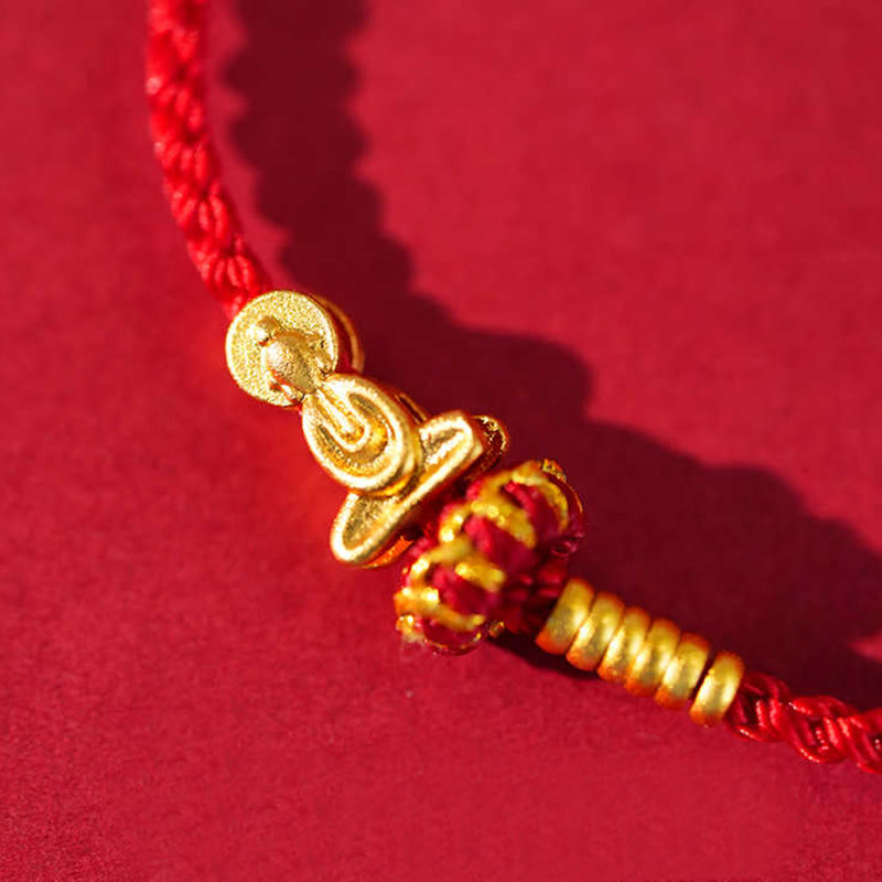 Nimara Ritual Formless Buddha Lotus Knot Red String Protection Braided Bracelet