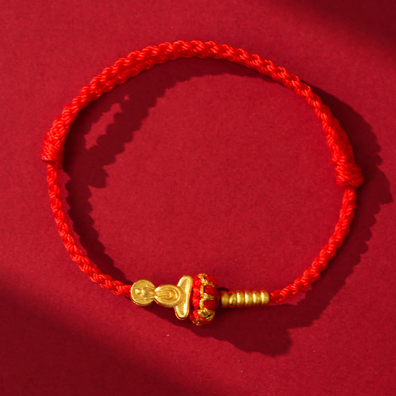 Nimara Ritual Formless Buddha Lotus Knot Red String Protection Braided Bracelet