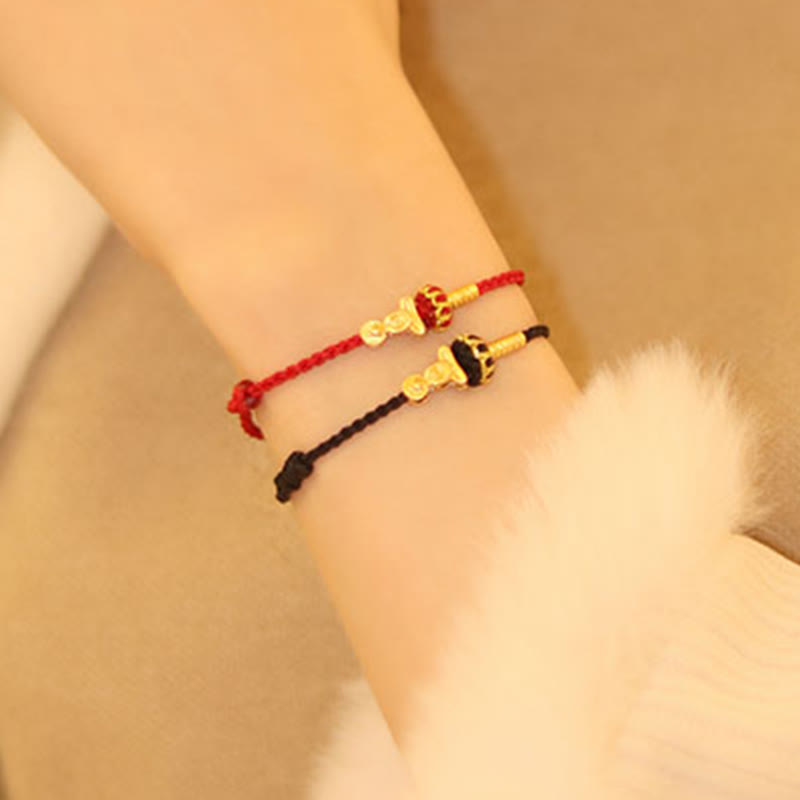 Nimara Ritual Formless Buddha Lotus Knot Red String Protection Braided Bracelet