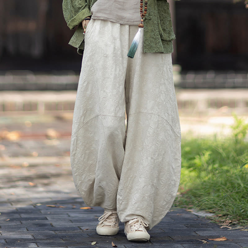Nimara Ritual Fall Jacquard Women's Frog-Button Long Sleeve Shirt Pants Cotton Linen Clothing