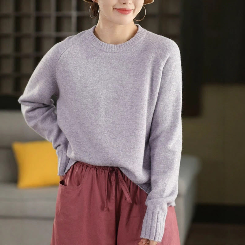 Nimara Ritual Winter Crew Neck Warm Long Sleeve Women's Cotton Knitted Sweater