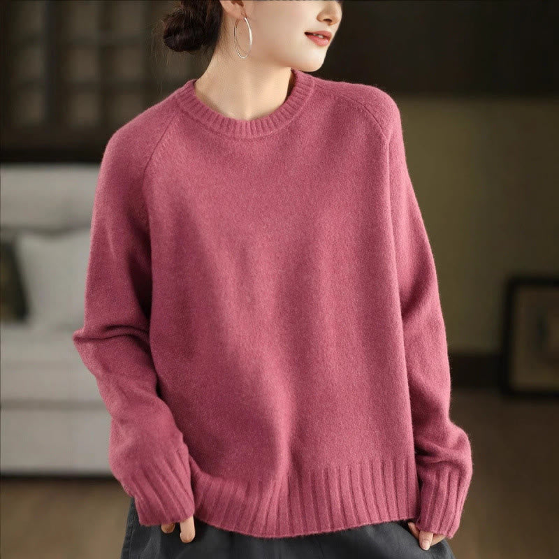 Nimara Ritual Winter Crew Neck Warm Long Sleeve Women's Cotton Knitted Sweater