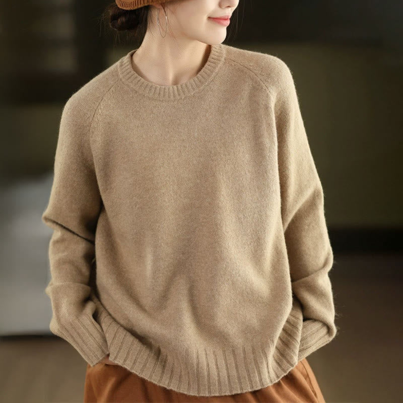 Nimara Ritual Winter Crew Neck Warm Long Sleeve Women's Cotton Knitted Sweater