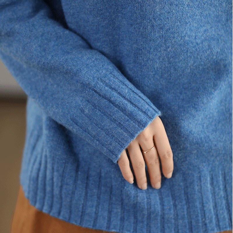 Nimara Ritual Winter Crew Neck Warm Long Sleeve Women's Cotton Knitted Sweater