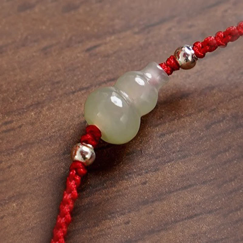 Nimara Ritual Gourd Hetian Jade Red String Prosperity Bracelet Anklet