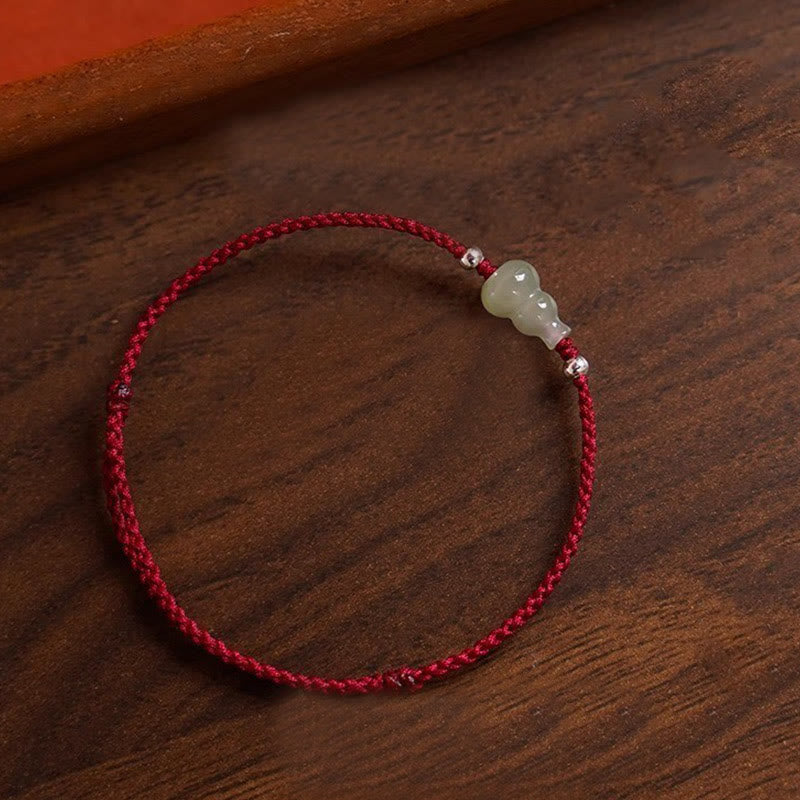 Nimara Ritual Gourd Hetian Jade Red String Prosperity Bracelet Anklet