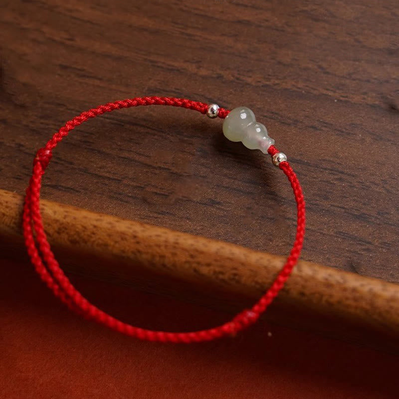 Nimara Ritual Gourd Hetian Jade Red String Prosperity Bracelet Anklet