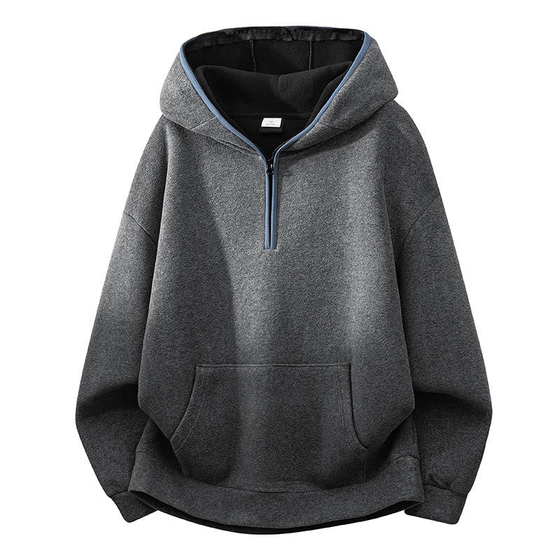 Nimara Ritual Fall Winter Zipper Design Fleece Lined Long Sleeve Cotton Men's Hoodie