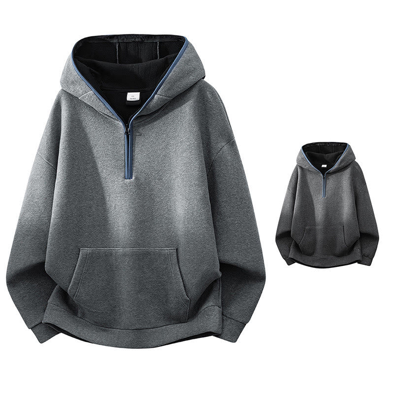 Nimara Ritual Fall Winter Zipper Design Fleece Lined Long Sleeve Cotton Men's Hoodie