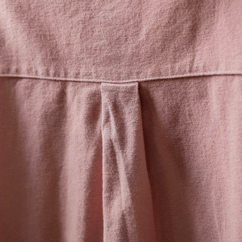 Nimara Ritual Fall Solid Color Button Down Stand Collar Long Sleeve Women's Cotton Shirt