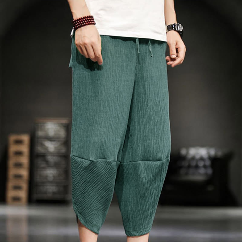 Nimara Ritual Summer Solid Men's Cropped Pants With Pockets