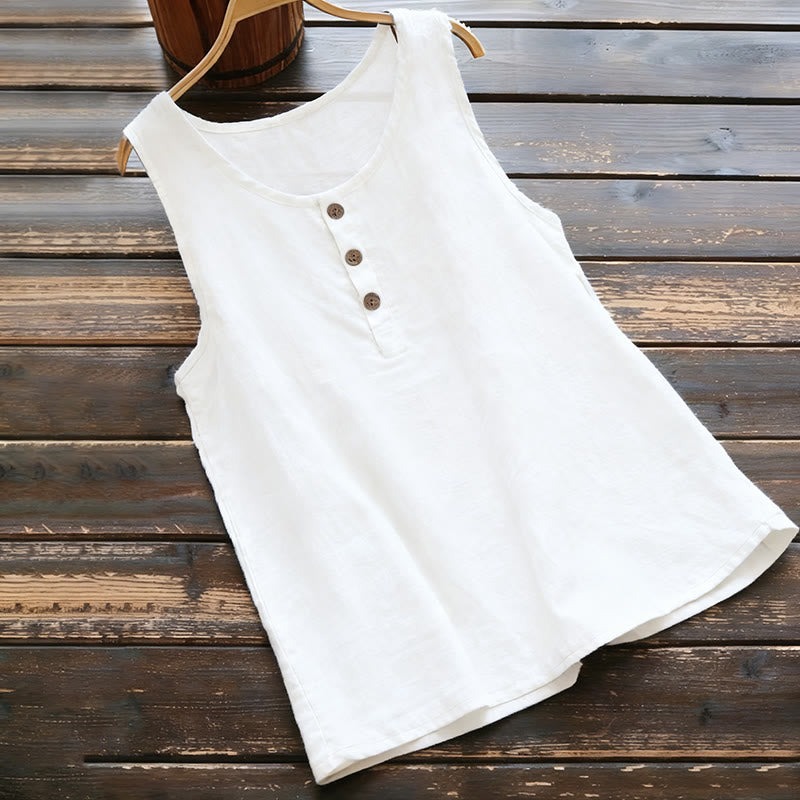 Nimara Ritual Summer Pure Color Crew Collar Button Women's Vest Waistcoat