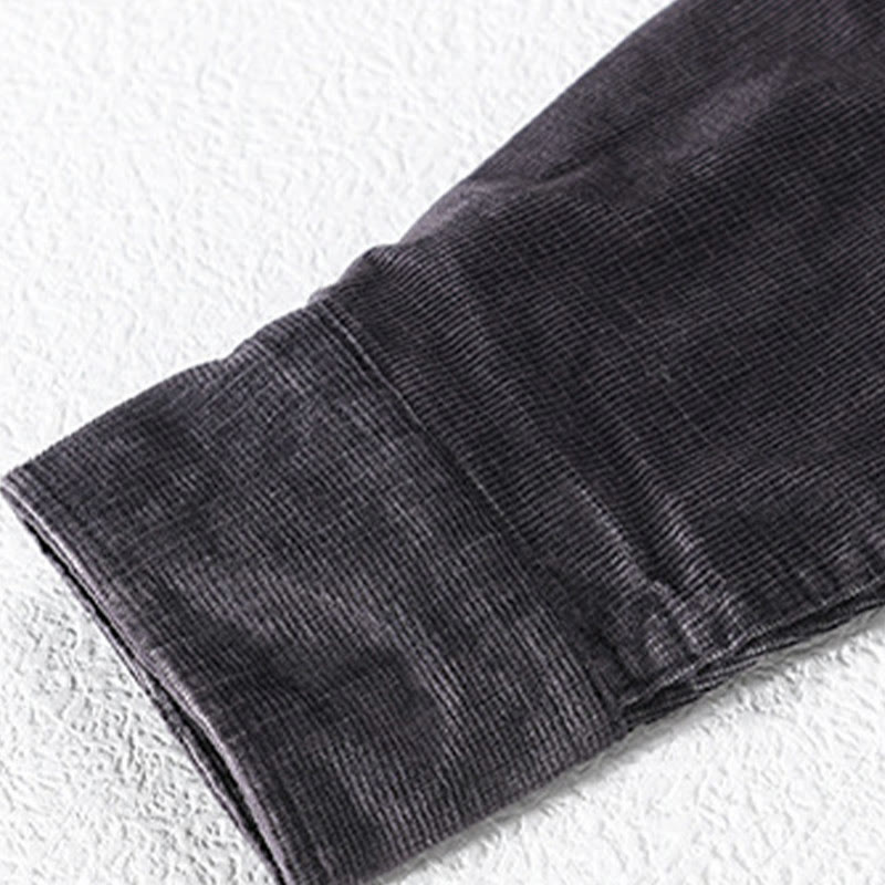Nimara Ritual Casual Corduroy Solid Color Men's Long Sleeve Cotton Thickened Jacket With Pockets