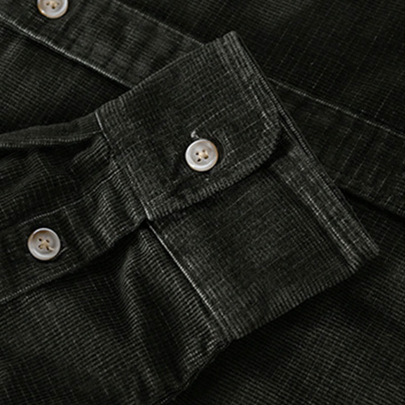 Nimara Ritual Casual Corduroy Solid Color Men's Long Sleeve Cotton Thickened Jacket With Pockets