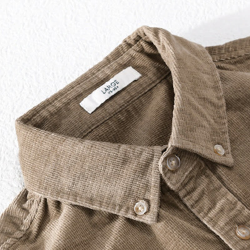 Nimara Ritual Casual Corduroy Solid Color Men's Long Sleeve Cotton Thickened Jacket With Pockets