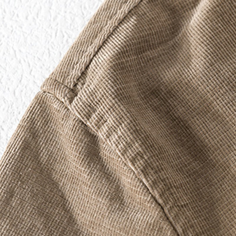 Nimara Ritual Casual Corduroy Solid Color Men's Long Sleeve Cotton Thickened Jacket With Pockets