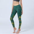 Nimara Ritual Lotus Buddha Image Pattern Print Gym Leggings Women's Yoga Pants