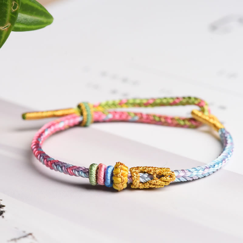 Nimara Ritual Colorful Rope Eight Thread Peace Knot Luck Handmade Bracelet