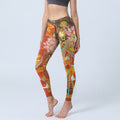 Nimara Ritual Koi Fish Lotus Cloud Pattern Print Gym Leggings Women's Yoga Pants
