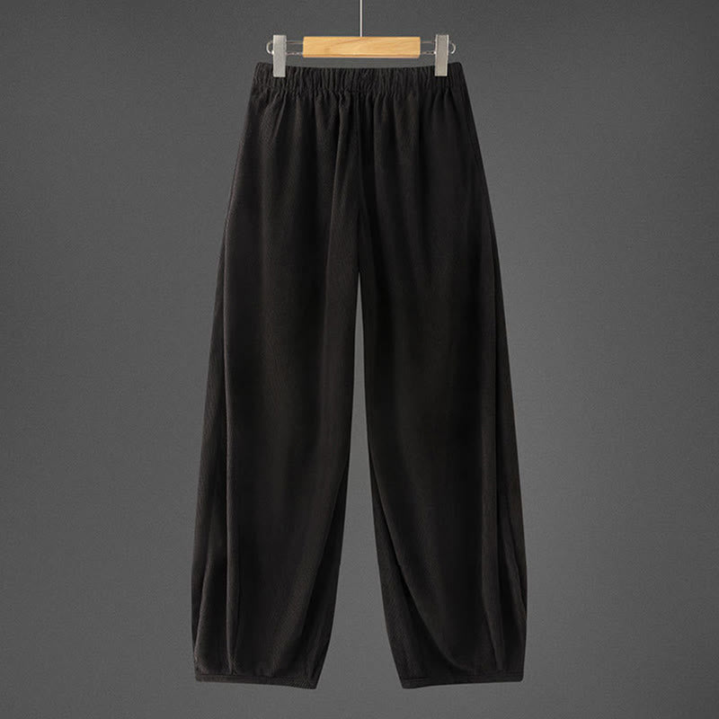 Nimara Ritual Winter Men's Drawstring Plain Elastic Waistband Design Corduroy Pants With Pockets
