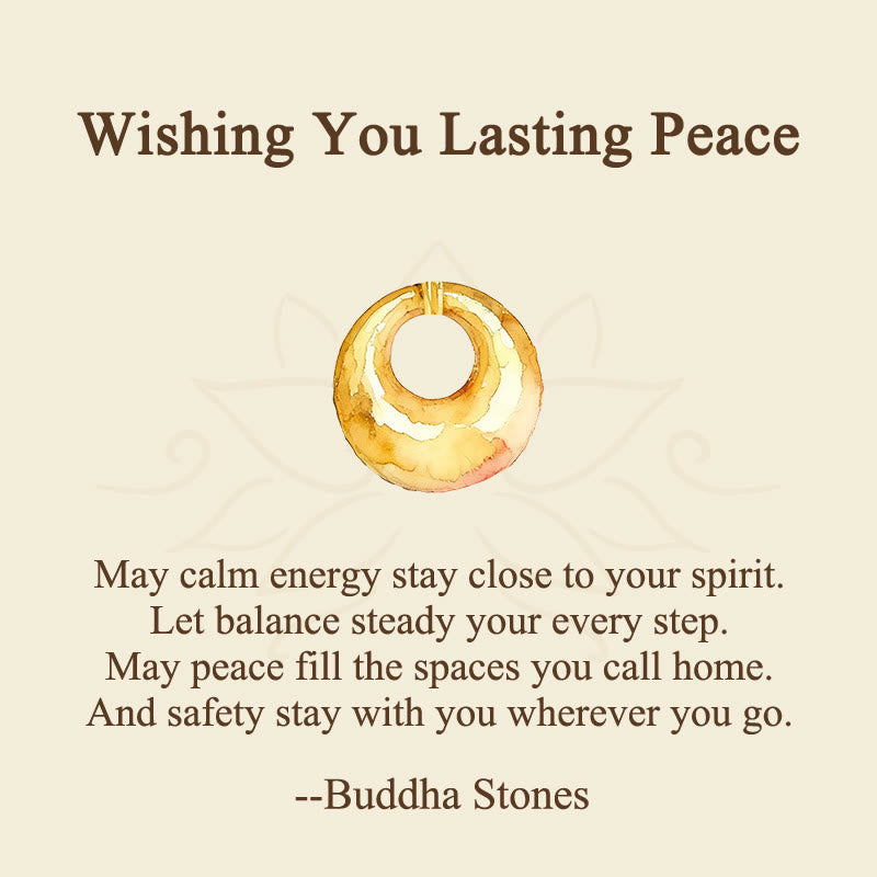 Nimara Ritual "Wishing You Lasting Peace" 24k Gold Plated Copper Peace Buckle Necklace Includes Gift Message Card