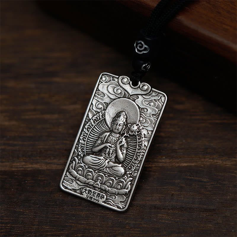 Nimara Ritual Year of the Horse Chinese Zodiac Natal Buddha Copper Plated Silver Balance Necklace Pendant