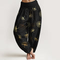 Nimara Ritual Cotton Elegant Ginkgo Pattern Women's Elastic Waist Harem Pants