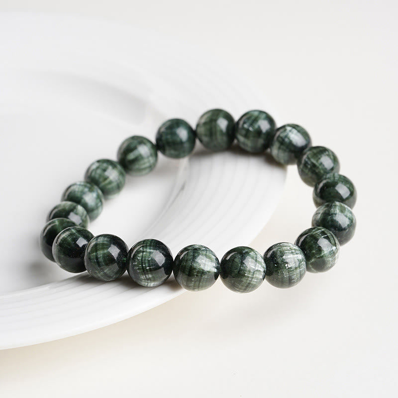 Nimara Ritual Natural Seraphinite Round Emotional Balance Beaded Bracelet
