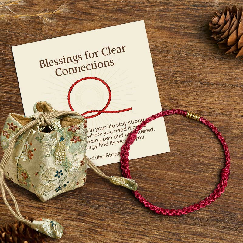 Nimara Ritual "Blessings for Clear Connections" 925 Sterling Silver Lucky Golden Bead String Bracelet Anklet Includes Gift Message Card