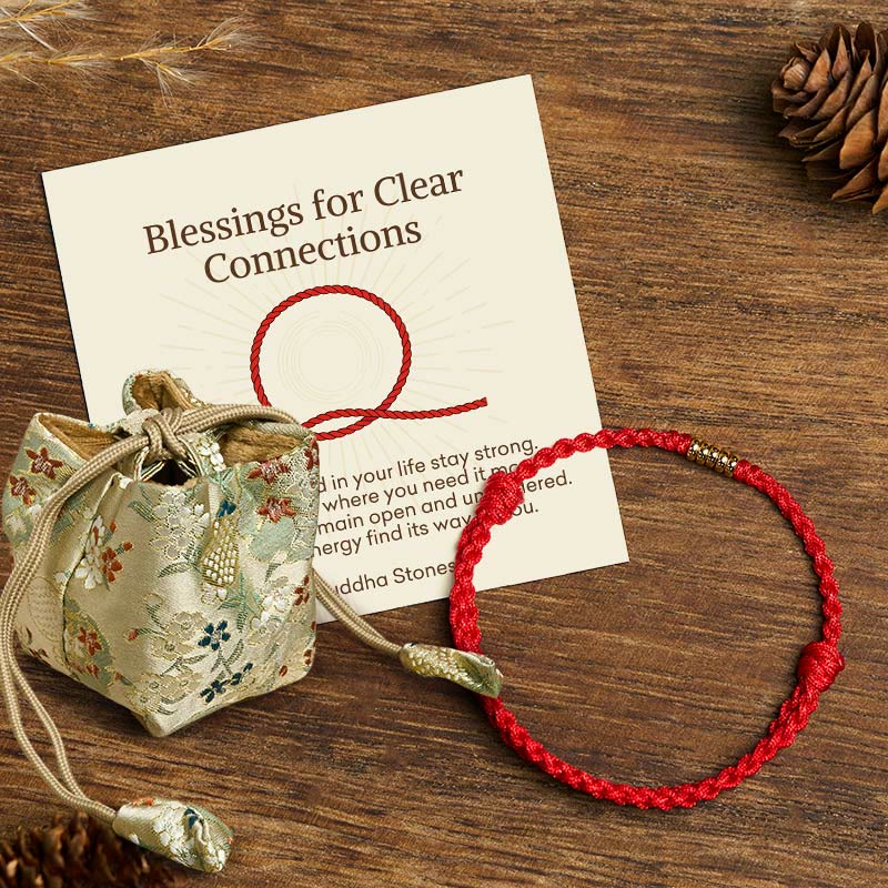 Nimara Ritual "Blessings for Clear Connections" 925 Sterling Silver Lucky Golden Bead String Bracelet Anklet Includes Gift Message Card