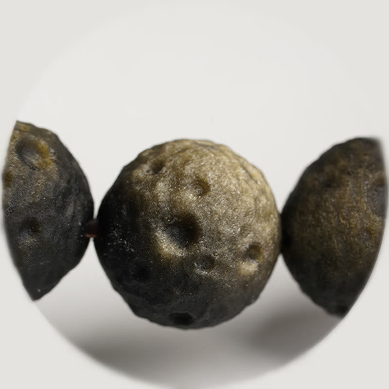 Nimara Ritual Natural Silver Sheen Obsidian Gold Sheen Obsidian Round Beads Protection Bracelet