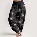 Nimara Ritual Cotton Exquisite Retro Flower Pattern Women's Elastic Waist Harem Pants