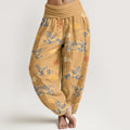 Nimara Ritual Cotton Gorgeous Dragon Auspicious Beast Cloud Pattern Women's Elastic Waist Harem Pants